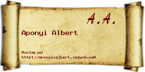 Aponyi Albert névjegykártya