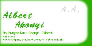 albert aponyi business card